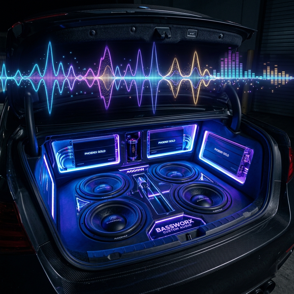Som automotivo subwoofer amplificador